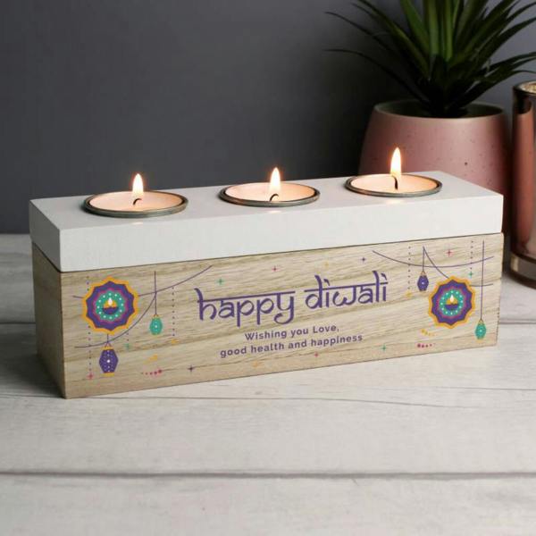 Personalised Diwali Tealight Box - alternative angle