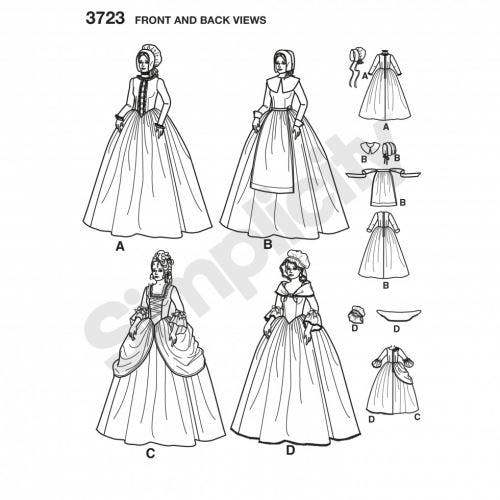 Simplicity Sewing Pattern 3723, Costumes, Vintage Style for Women, 14-16-18-20-22 - Intermediate