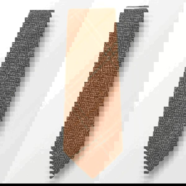 TruClothing Men's Wool Blend Herringbone Plaid Tweed Tie