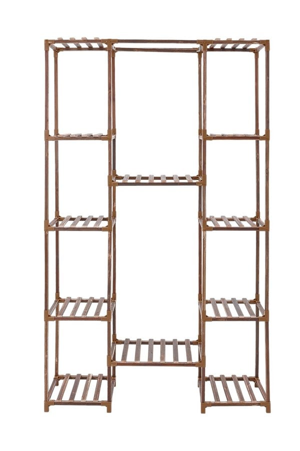Living and Home Multi-tier Wood Plant Stand Flower Display Shelf