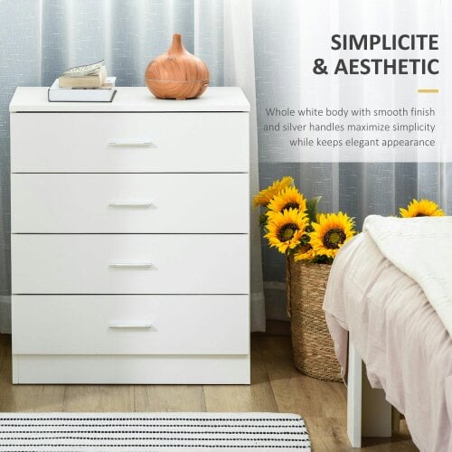 Wyld Haus Ziroma Metal And Wood White 4 Drawer Storage Chest