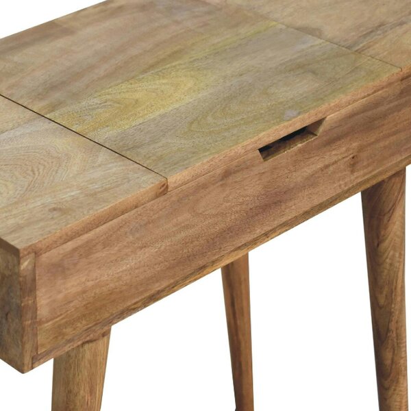Artisan Furniture Solid Wood Mini Oak-ish Dressing Table, 4 Storage Compartments, Brown