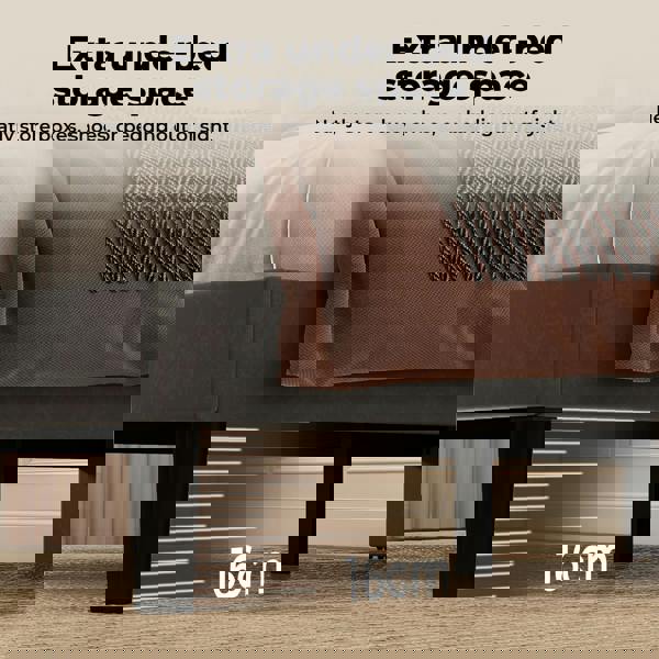 Levede Upholstered Bed Frame Small Double Linen Fabric Modern Platform Base Grey