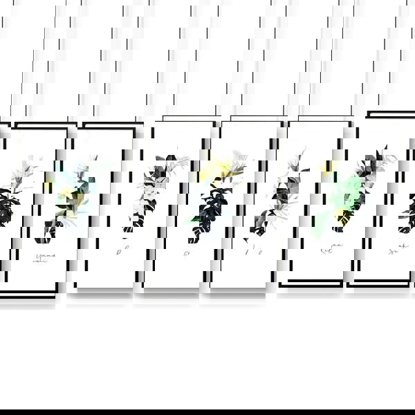 Decoration for bathroom walls | Set of 3 Tropical wall art