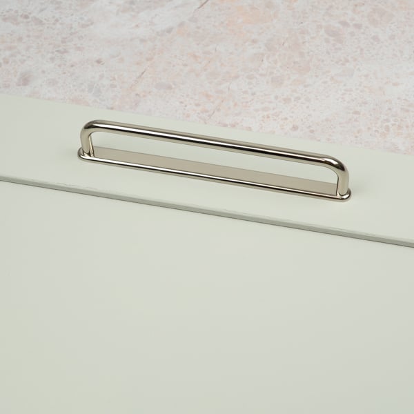Handle & Home Bright Nickel  Loop Cabinet Handles with Backplate