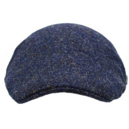 Heather Hats & Accessories Genuine Harris Tweed Wool Flat Cap, Satin Lining, Outdoor Wear, Ocean Blue