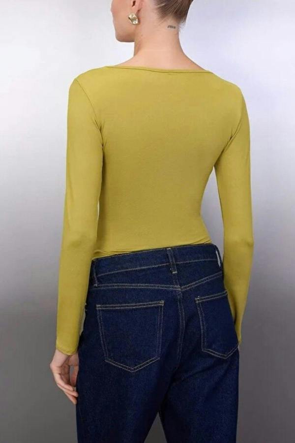 WOVCOR Knit Bodysuit with Accessory Detail