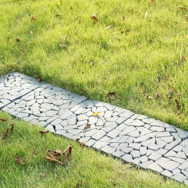 Gr8 Garden Grey Stone Effect Interlocking Deck Tiles 11 Piece Set