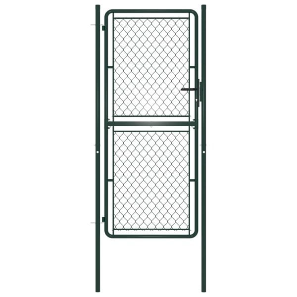 Berkfield Garden Gate Steel 100x200 cm Green