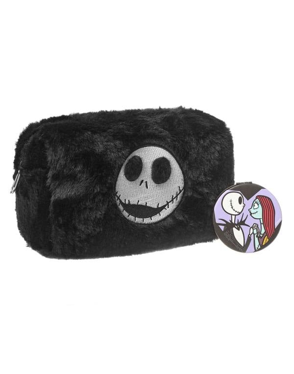 Disney The Nightmare Before Christmas Womens Black The Nightmare Before Christmas Jack Skellington Makeup Bag and Mirror (One Size)