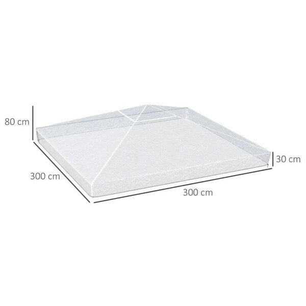 3 x 3 (m) Gazebo Protective Cover, Waterproof Transparent Gazebo Replacement Canopy Cover Top for Canopy and Tent