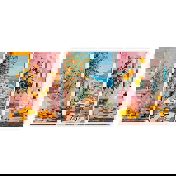 Large Canvas For Living Room | Set of 3 Italian Lifestyle Wall art Prints