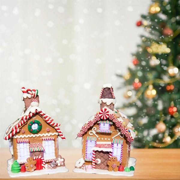 17cm Prelit Christmas Gingerbread House Lighted Candy Village Cottage Tabletop Decoration image 3