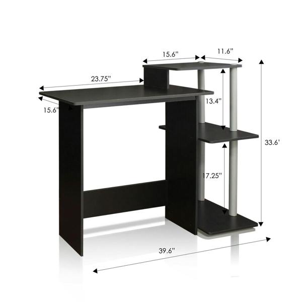 WALPLUS Premium Desk | Efficient Home Laptop Notebook Computer Desk,Black/Grey, /GY for Smart Space Utilization | 11192BK