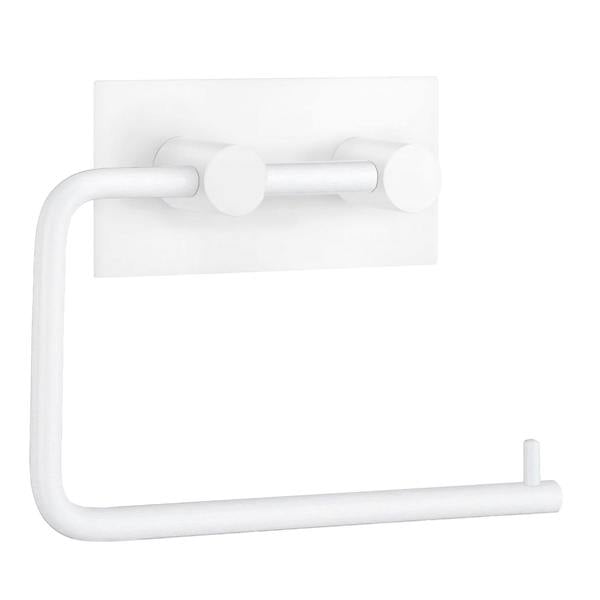 White stainless steel toilet roll holder