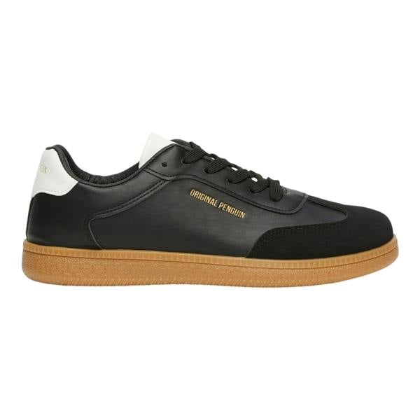 Original Penguin Mens Retro Round Toe Flat Trainers - Black - 