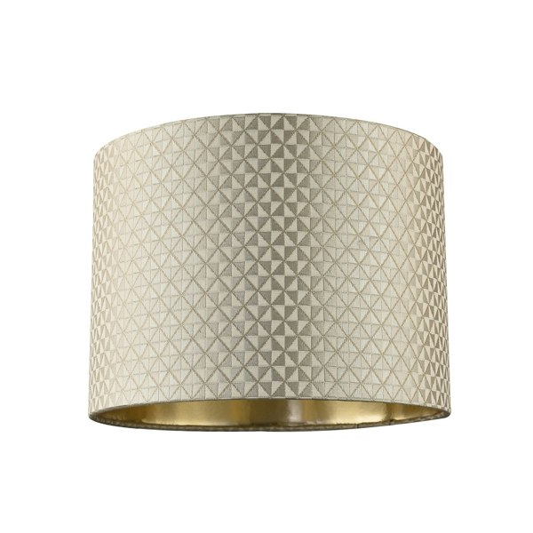 Light Shimmer Taupe Drum Lamp Shade with Inner Champagne Gold Lining Image 1