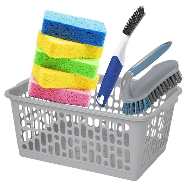  1 x Multipurpose Plastic Handy Storage Basket Cool Grey For Organisation