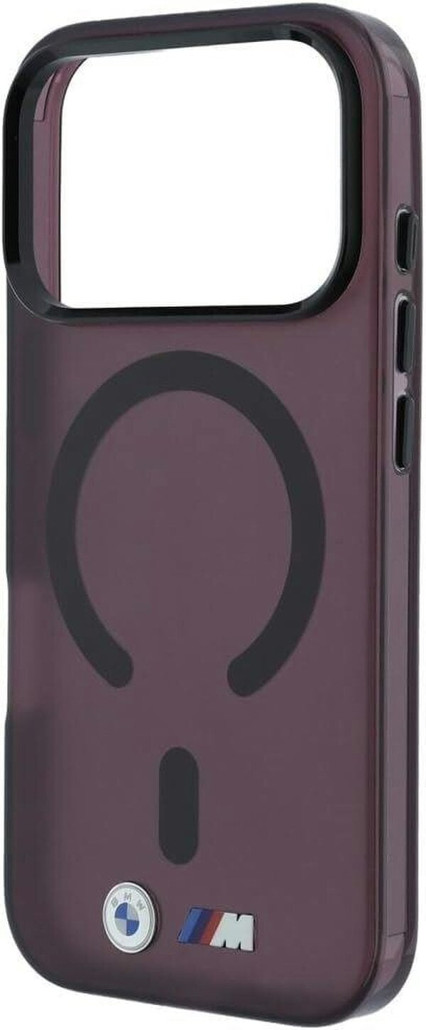 BMW M IML Frosted Metal Logo Trims Case with MagSafe for iPhone 17/18 Pro 6.3" Burgundy - BMHMP18L26HTFMILR