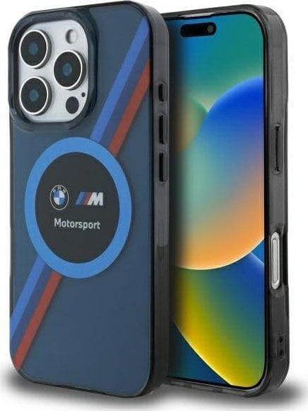 BMW Motorsport IML Circle Case with MagSafe for iPhone 16 Pro 6.3" Blue - BMHMP16L23HTPUV