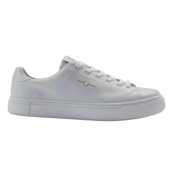 Fred Perry Mens Classic Logo Leather Trainers - White - 