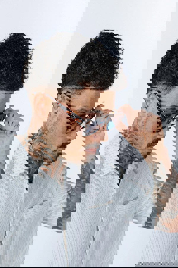 SVNX Tortoiseshell Navigator Sunglasses with Blue Lenses