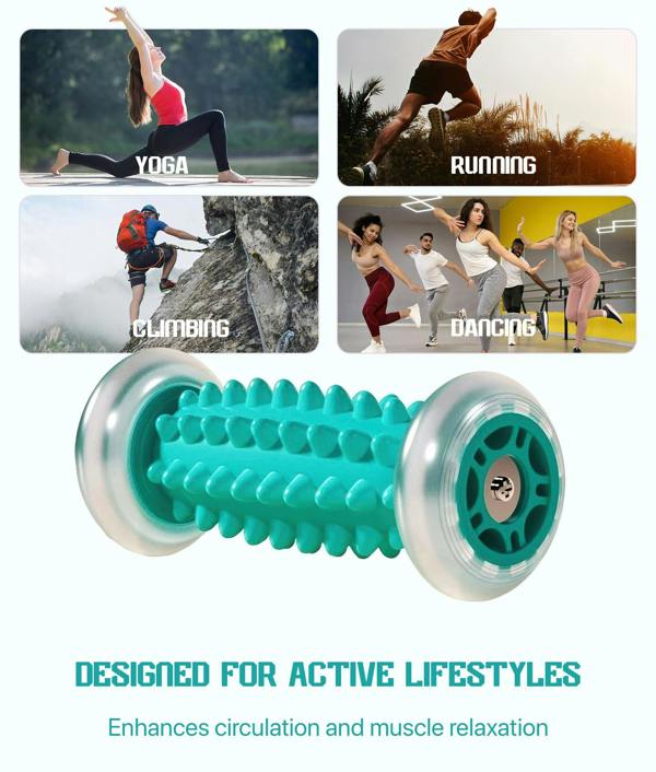 ROMIX Foot Massage Roller and Spiky Massage Ball Set, Deep Tissue Massage Tools for Feet, Hands, Arms and Legs