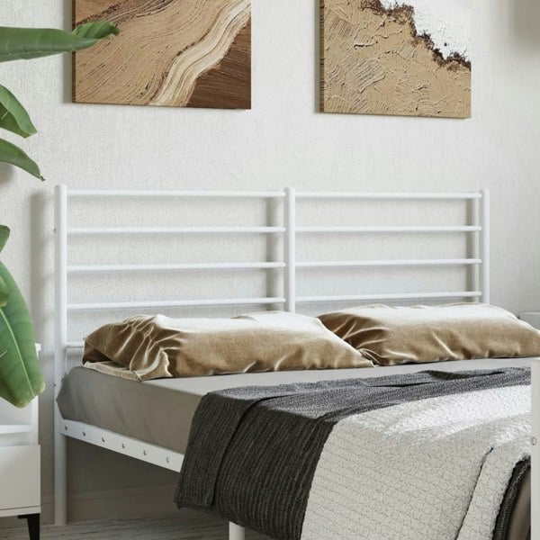 Berkfield Metal Headboard White 135 cm