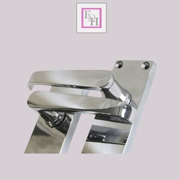 EDH Door Hardware Victorian Straight Chrome Door Handles – Interior Lever Handles on Backplate