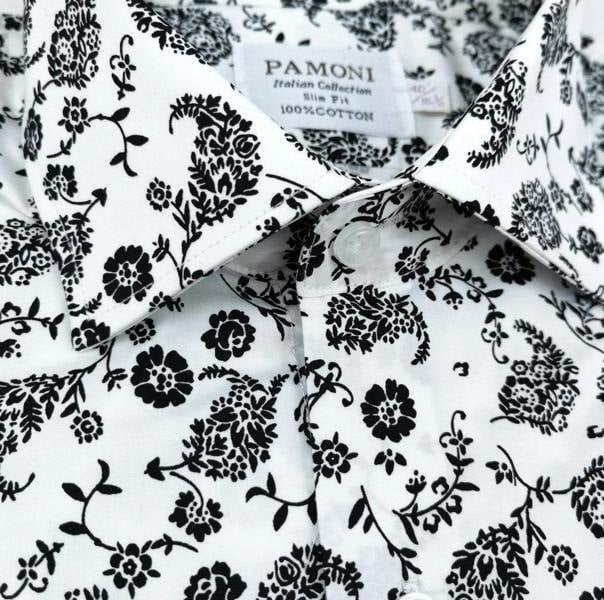 White Floral Slim Fit Shirt
