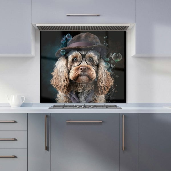 Warren Reed - Designer Cockapoo Dog With Glasses Splashart Kitchen Splashback