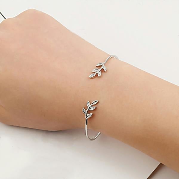 Aye Do Gifts Silver Leaf Bangle