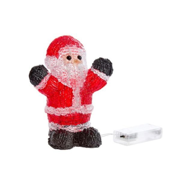 Samuel Alexander 16cm Battery Operated Light up Christmas Ice Santa with 12 Cool White LEDs