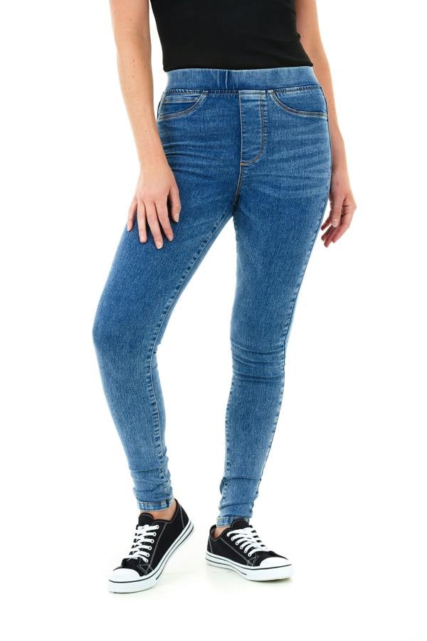Smart Living Women's Stylish Skinny Fit Denim Jeggings with Pockets - Trendy & Comfy - Acid Blue