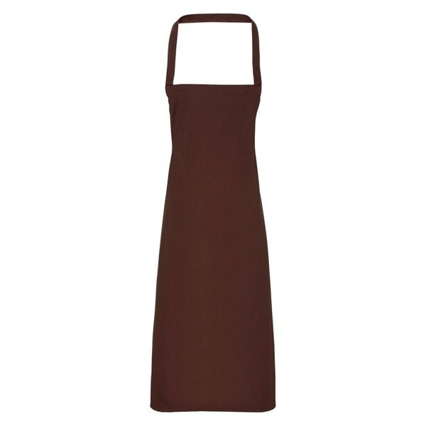 Premier Unisex Adult Cotton Bibbed Apron - Brown