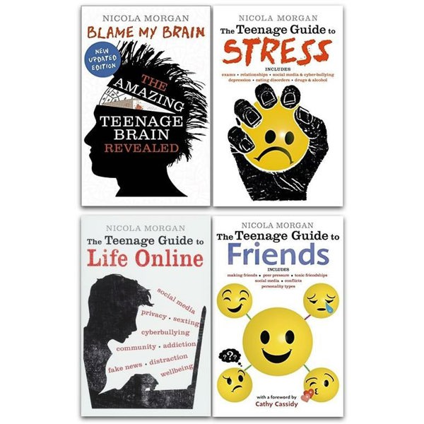 Nicola Morgans Teenage Guide 4 Book Set - Guide To Friends Guide To Stress Blame My Br..