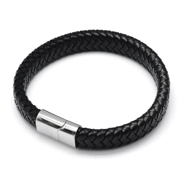 Aye Do Gifts Men's Luxury Black Leather Bracelet