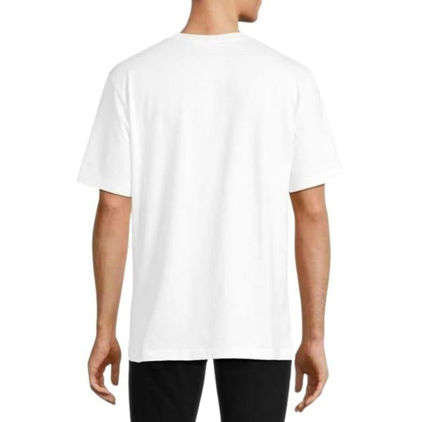 DSquared2 Mens Logo Flocked T-Shirt - White/Red - 