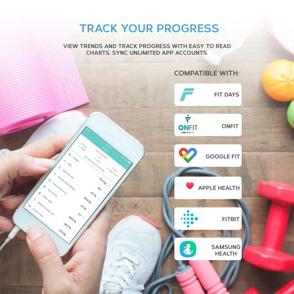 Get Fit Smart Bathroom Scales Digital Body Weighing Scale Connect IOS/Android