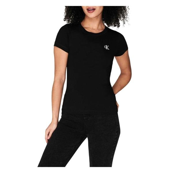 Calvin Klein Womens/Ladies Cotton Slim Short-Sleeved T-Shirt - Black - 