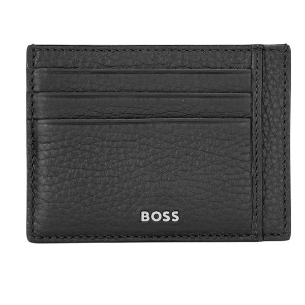 Boss Crosstown Leather Card Holder - Black - 