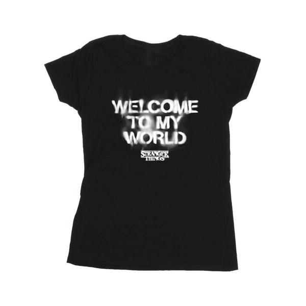 Stranger Things Womens/Ladies Welcome To My World Cotton T-Shirt - Black - 