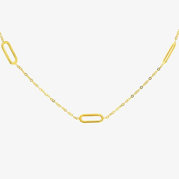 T. H. Baker 9ct Yellow Gold Paper Link Necklace 1.10.0484