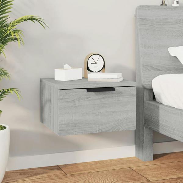 Berkfield Wall-mounted Bedside Cabinet Grey Sonoma 34x30x20 cm