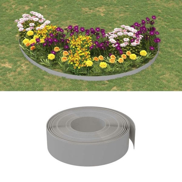 Berkfield Garden Edging Grey 10 m 15 cm Polyethylene