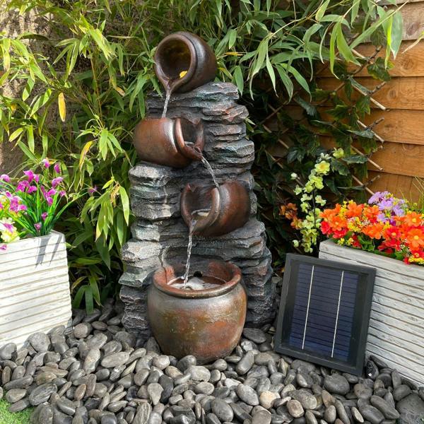 Tranquillity Water Features Mini 4 Pots on Stone Traditional Water Feature