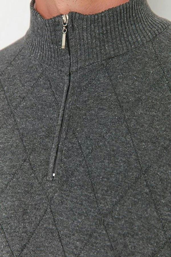 WOVCOR Slim Fit Half Turtleneck Zippered Collar Knit Men's Sweater