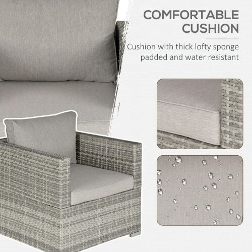 Wyld Haus Karettano Rattan Grey Single Outdoor Armchair With Cushions And Armrests