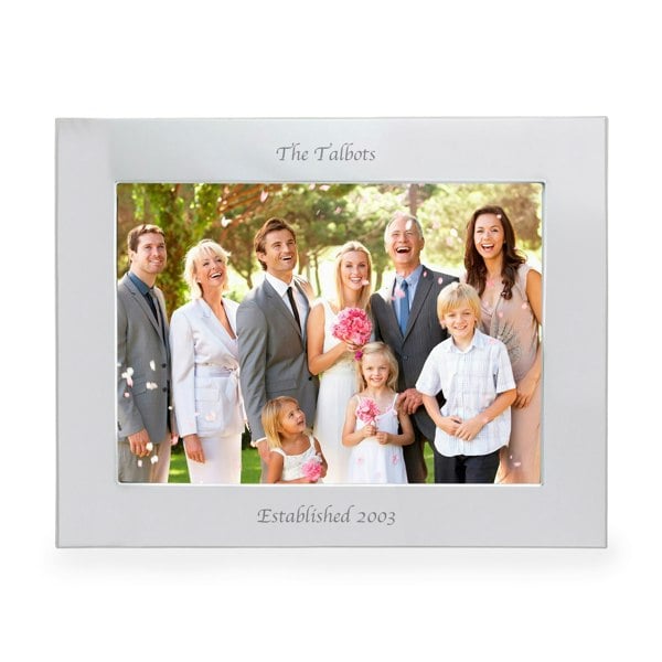 Personalised Memento Company Personalised Silver 5x7 Landscape Photo Frame