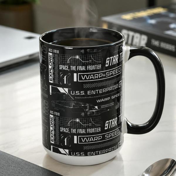Widdop & Co Star Trek Tech Black and White 444ml Mug The Final Frontier Design